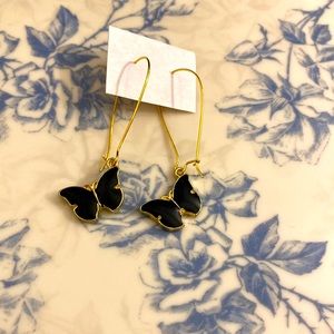 My handmade earrings with nickel free wires and black butterfly’s